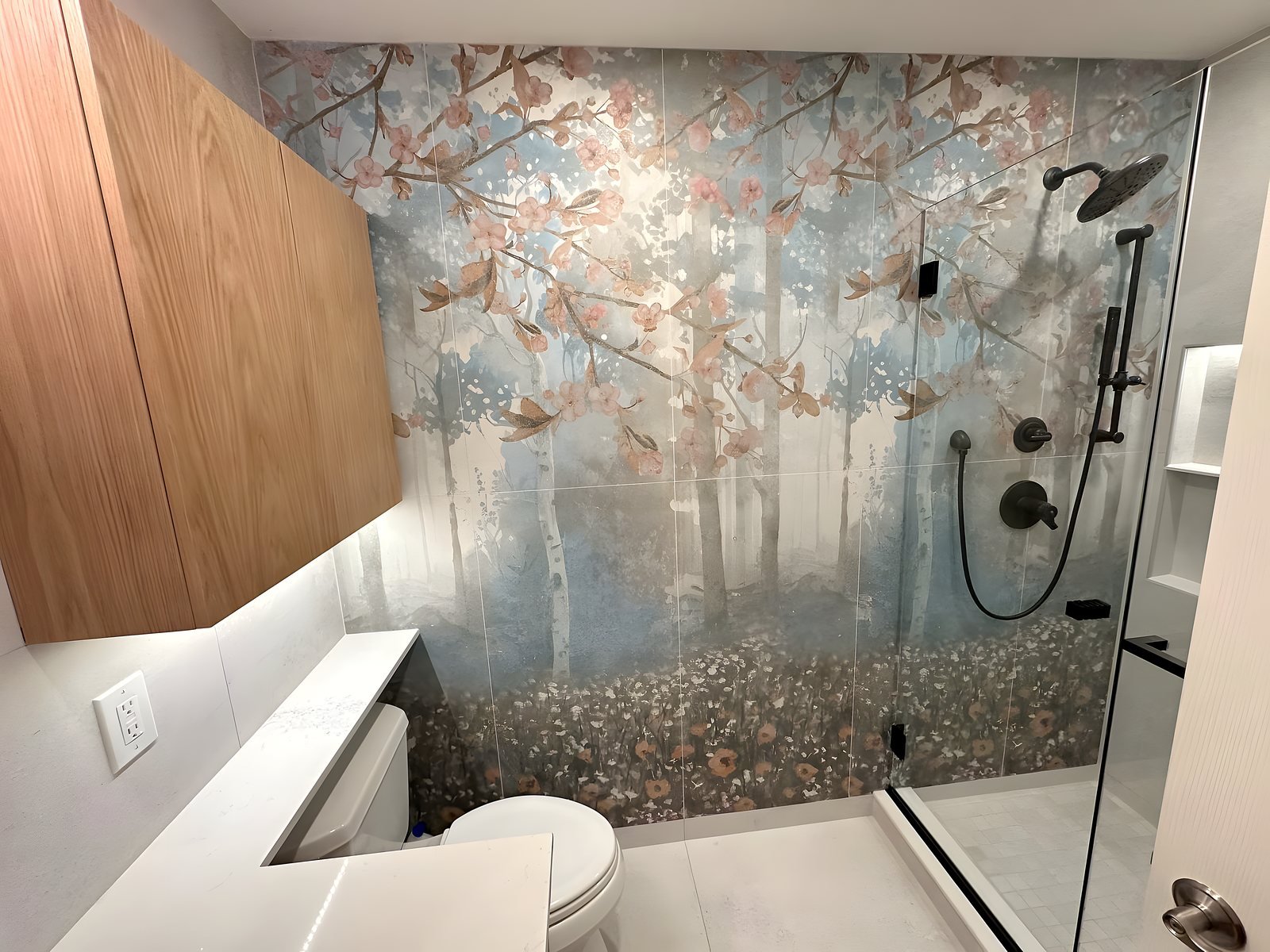 A serene, stone-clad bathroom designed by Circa22