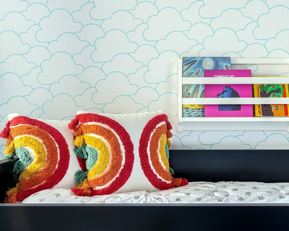 Kids room detail with warm, durable furnishings