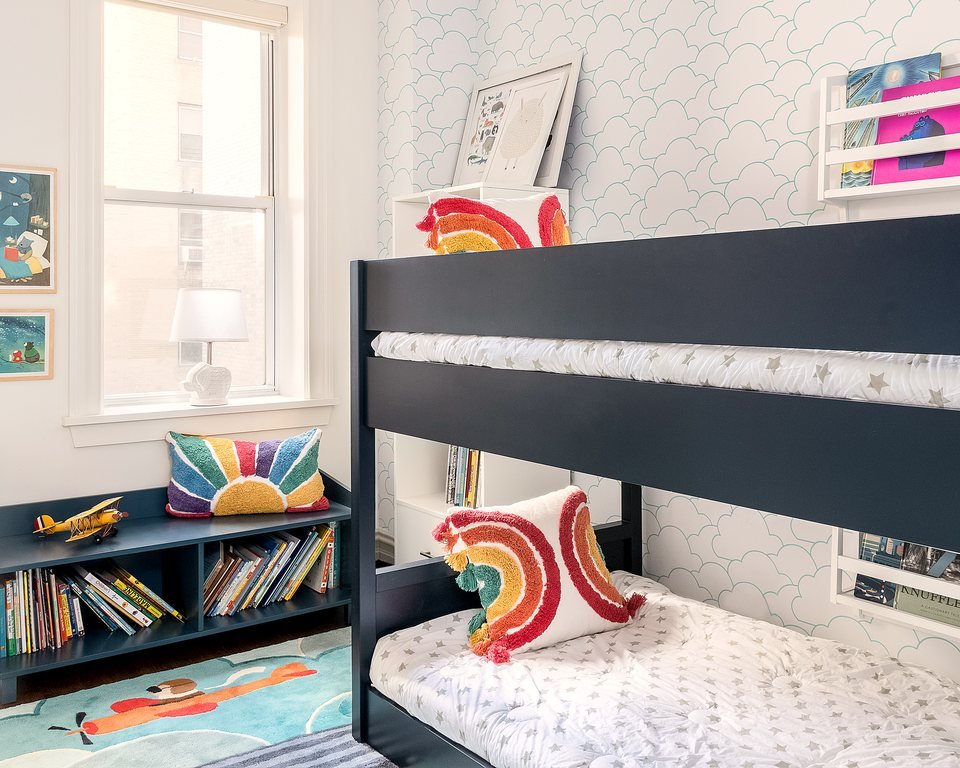 Full view of the children's bedroom, polished yet playful