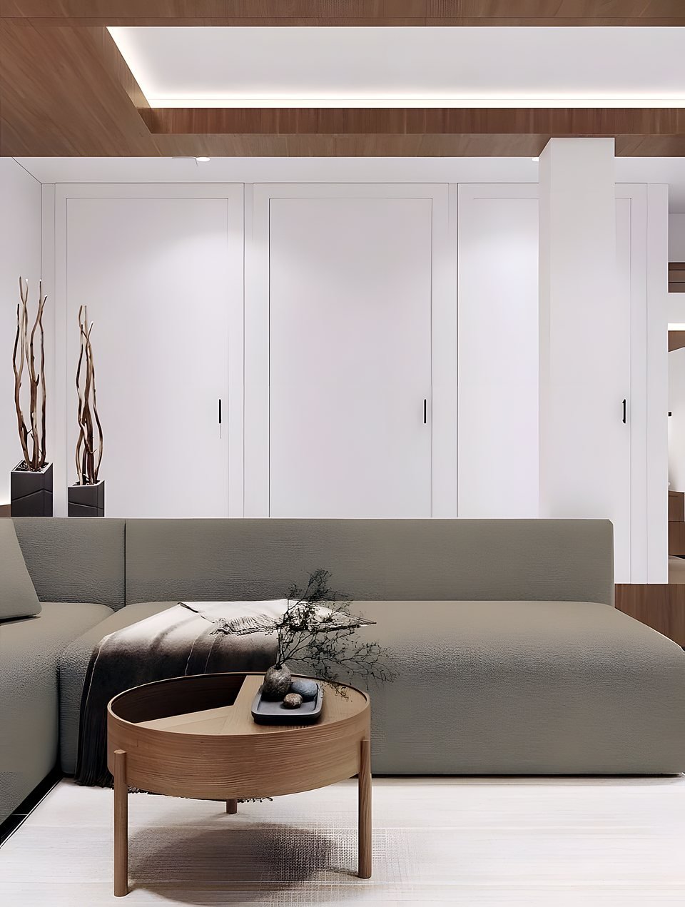 A moody cellar lounge with custom millwork in Park Slope